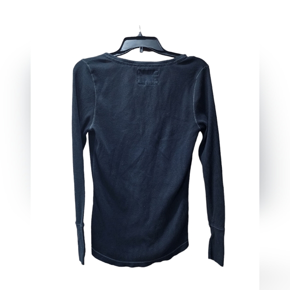 Aeropostale Stretch | long sleeve shirt | woman's XL | navy blue | Y2K | Preppy - Picture 3 of 5